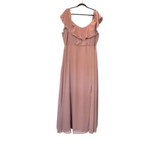 Birdy Grey Jane Chiffon Dress with Slit in Dark Mauve - Size 1X
